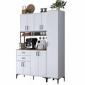 Dulap multifunctional, Hanah Home, JE266, 160x218.6x45 cm, Alb/Maro