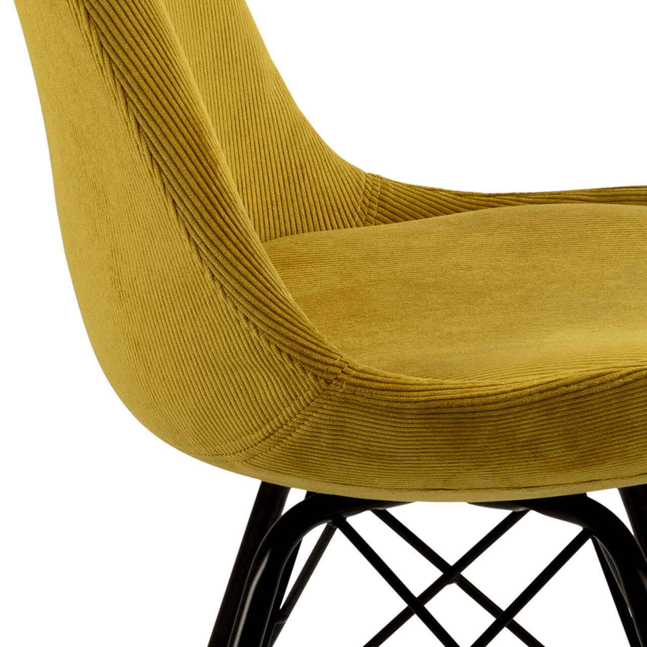Scaun Eris, Actona, 48.5x54x85.5 cm, tesatura corduroy/otel, galben - view 9
