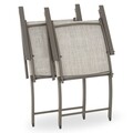 Set mobilier pentru gradina/terasa, 4 piese, Westhore, pliabile, 58 x 82 x 78 cm, otel, natur/maro