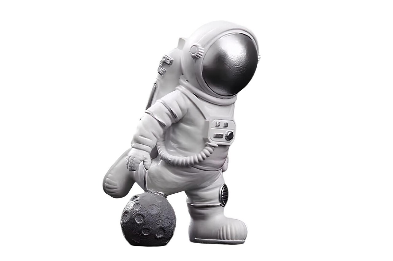 Decoratiune, CY0375, 16x8x10 cm, Poliester, Alb / Argintiu