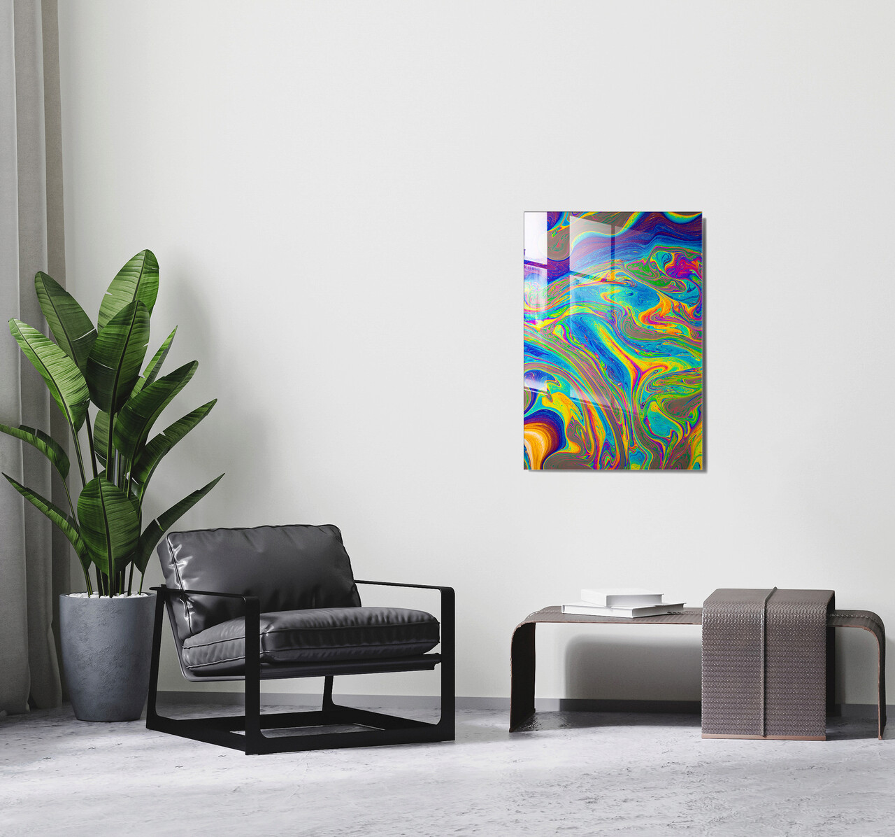 Tablou decorativ, 1457, Sticla temperata, 50 x 70 cm, Multicolor - 1 | YEO