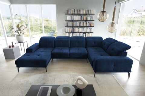 Coltar dreapta 6 locuri ELTAP, RT-40LO, Neviro, 350x201x77 cm, lemn/poliester, albastru inchis