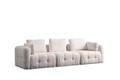 Canapea 3 locuri, Atelier del Sofa, 560ARE4141, Lemn de fag / PAL, Alb