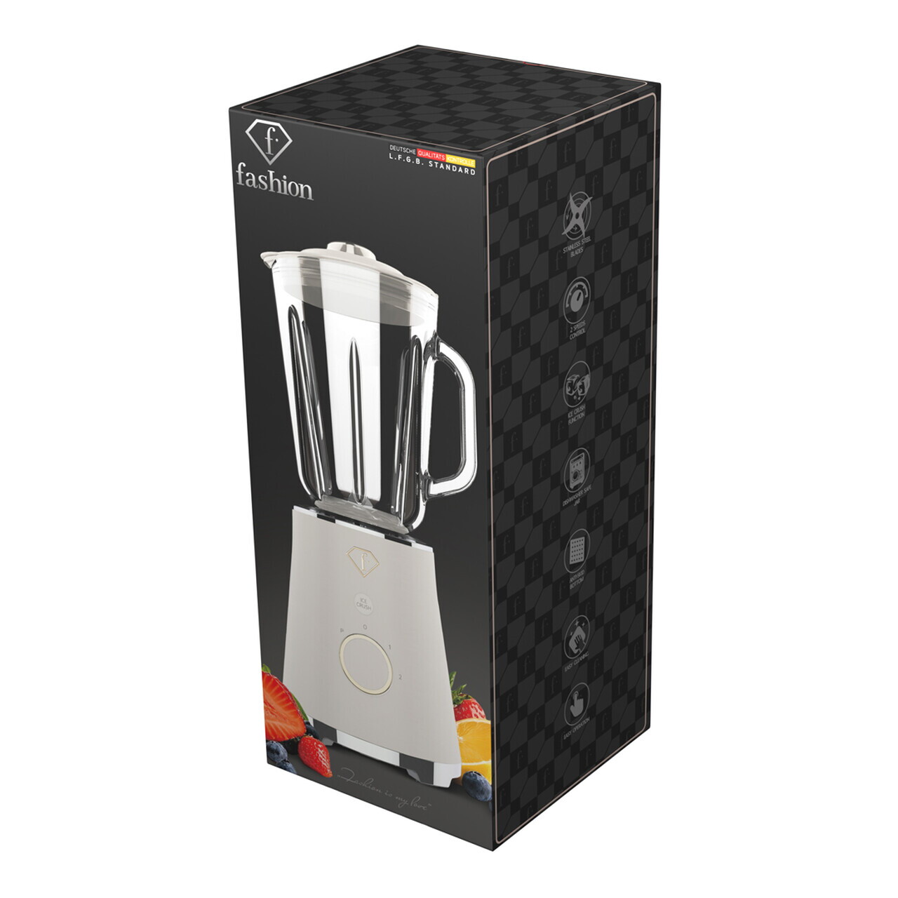 Blender de masa Fashion TV, Sahara, 1.5L, 1000W, plastic/sticla, crem/transparent - view 17