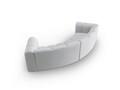 Canapea semirotunda 3 locuri, Lupine, Micadoni Home, BL, 322x135x70 cm, poliester chenille, gri deschis