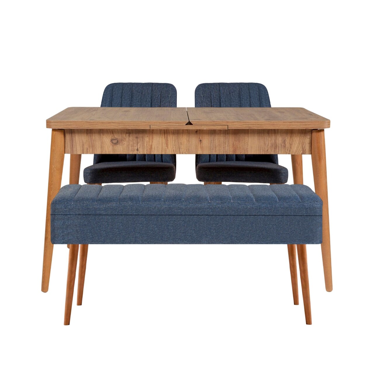 Set masa extensibila si scaune, Hanah Home, Vina 1048, Pin Atlantic / Albastru închis - imagine 4