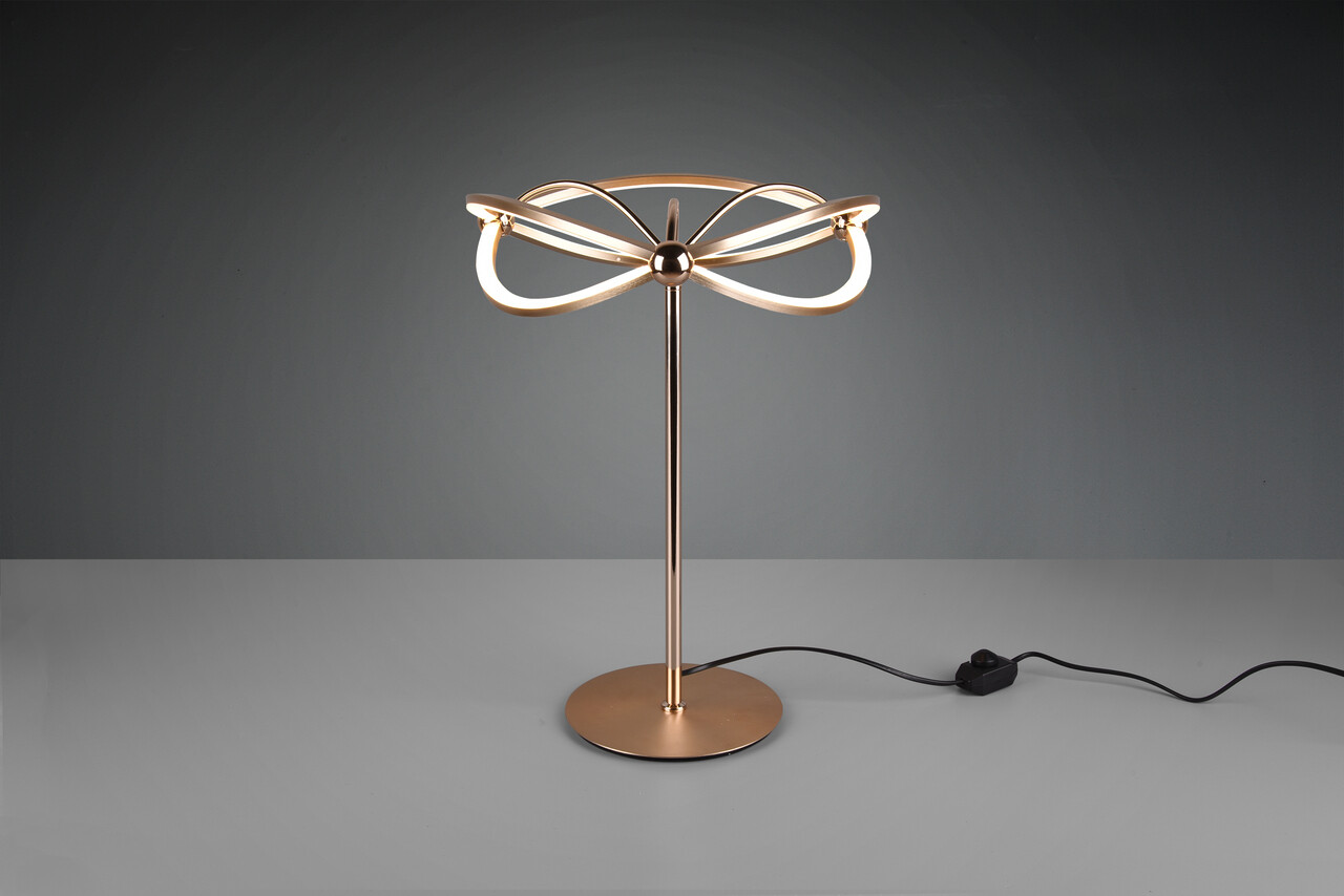 Lampa de masa Charivari, TRIO, 41x50 cm, 26W, 1x SMD LED, metal, bronz mat