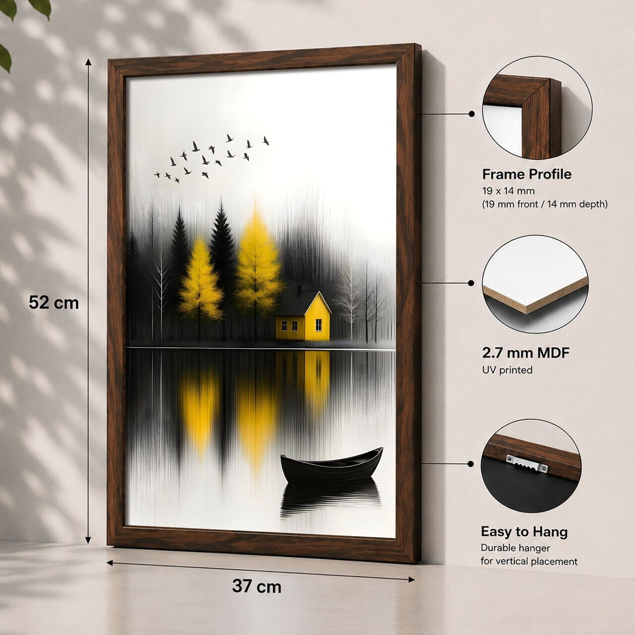 Tablou decorativ, 3752KACT-017, Fundal: 100% MDF (Grosime: 2,7 mm) Vopsire: Imprimare UV, Multicolor — imaginea 2