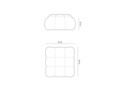 Taburet, Bellis-51, Micadoni Home, 94x94x43 cm, catifea, albastru regal