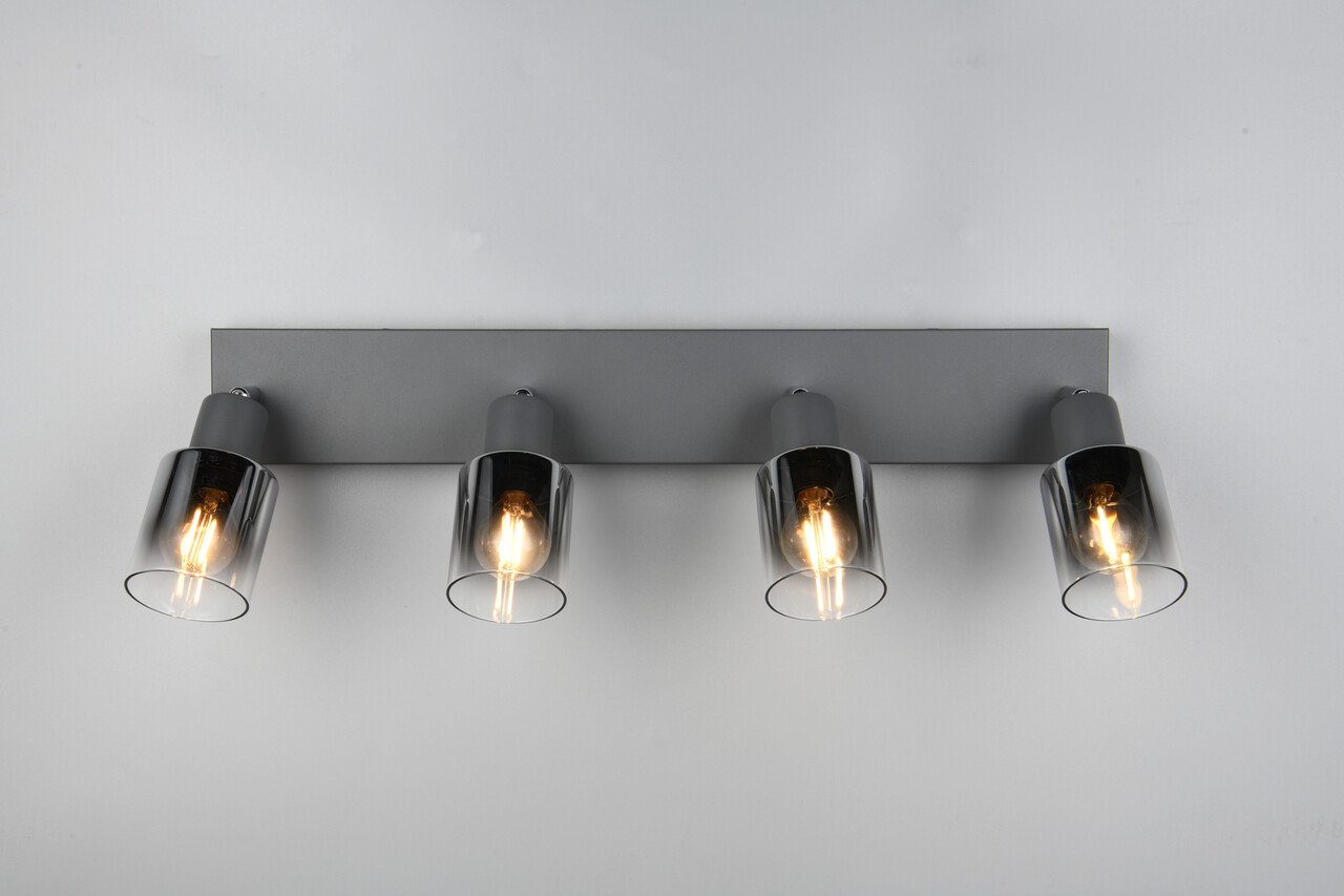 Plafoniera Cadiz, RL, 58.5x8.5x15 cm, 10W, 4x E14, metal, antracit - 2 | YEO