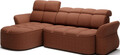 Coltar extensibil stanga 3 locuri ELTAP, Beneth, 301x185x115 cm, lemn/poliester, caramiziu