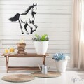 Decoratiune de perete, Horse, Metal, Dimensiune: 49 x 50 cm, Negru