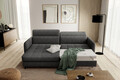 Coltar extensibil stanga 3 locuri ELTAP, LT-05RAQ, Gomsi, 228x165x100 cm, lemn/poliester, gri inchis