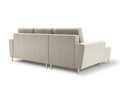 Coltar extensibil stanga 4 locuri, Moghan, Micadoni Home, GL, 241x145x88 cm, catifea, bej deschis