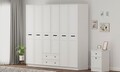 Dulap pentru haine, Rabi, Rb-168-01-007, 210x210x52 cm, Alb mat