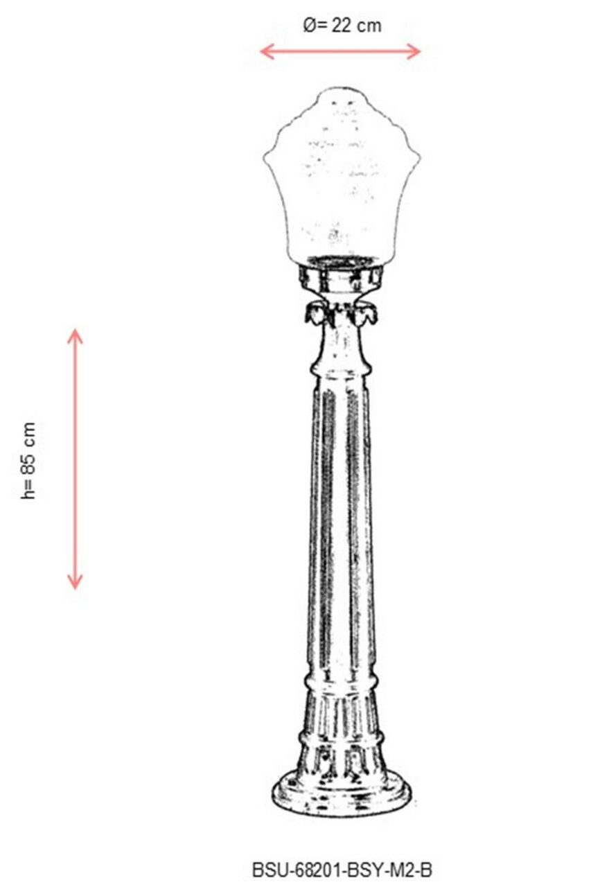 Lampadar de exterior, Avonni, 685AVN1323, Plastic ABS, Negru