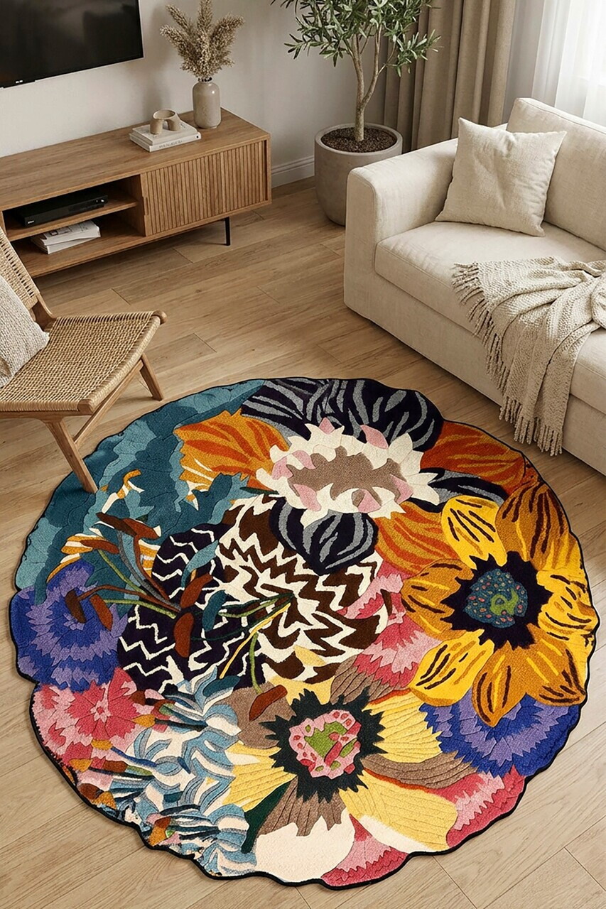 Covor, CLR-4036-RENKLİ-1, 200x200 cm, Poliester, Multicolor — imaginea 4