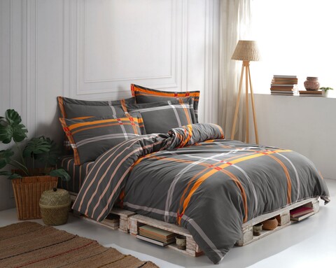 Lenjerie de pat pentru o persoana, primacasa by turkiz, priam 182trk02274, 2 piese, bumbac ranforce, multicolor