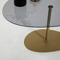 Masuta de cafea, Neostill, Porto, 90x40x60 cm, Sticla temperata, Gri inchis/Auriu