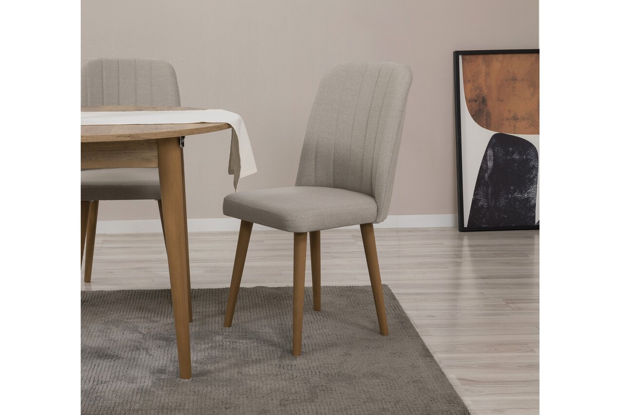 Set masa extensibila si scaune, 3 piese, Hanah Home, Vina 1005, Pin Atlantic / Crem - imagine 2