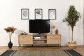 Comoda TV, Wolina, Calvin, 55x180x41 cm, Corp: PAL 100% MELAMINAT, Stejar
