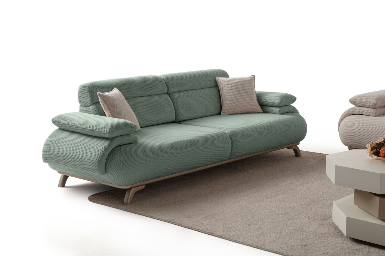 Canapea 3 locuri, Atelier del Sofa, 752EST1140, Lemn de carpen/PAL melaminat, Verde - view 7
