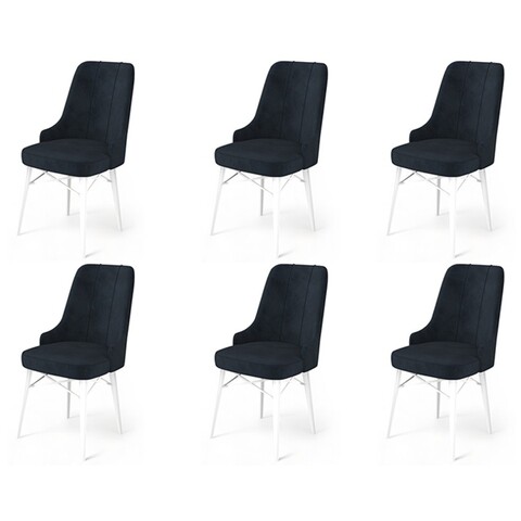 Set de scaune, Charlotte, Pare, Metal, Antracit/Alb