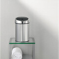 Cos de gunoi cu soft touch, Brabantia, Matt Steel Fingerprint Proof, 3 L, cu fixare pe perete, 18.4x18x28 cm, otel, argintiu