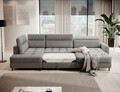 Coltar extensibil dreapta 4 locuri ELTAP, RT-04RAQ, Berrto, 306x165x100 cm, lemn/poliester, gri inchis