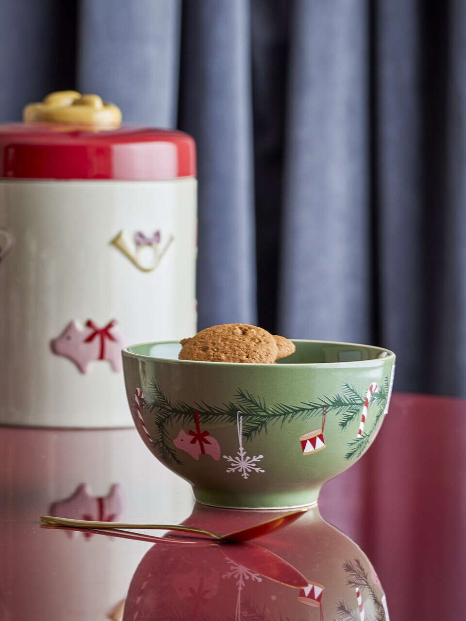 Set 2 boluri, Bloomingville, Yule, 14x7.5 cm, 500 ml, ceramica, multicolor — imaginea 3