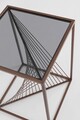 Masuta de cafea Espiral Coin, Bizzotto, 40x40x56 cm, otel/sticla temperata, maro coin