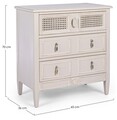 Comoda Eunice, Bizzotto, 65 x 36 x 70 cm, lemn de brad/ratan