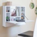 Birou pliabil de perete Wadesk, InnovaGoods, 60 x 50 x 50 cm, PAL melaminat, alb