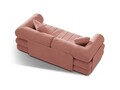 Canapea extensibila 3 locuri, Kemi, Cosmopolitan Design, 206x95x70 cm, catifea, roz