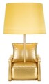 Lampa de masa Midcentury, Mauro Ferretti, 1 x E27, 40W, 26x46 cm, polirasina/fier, auriu