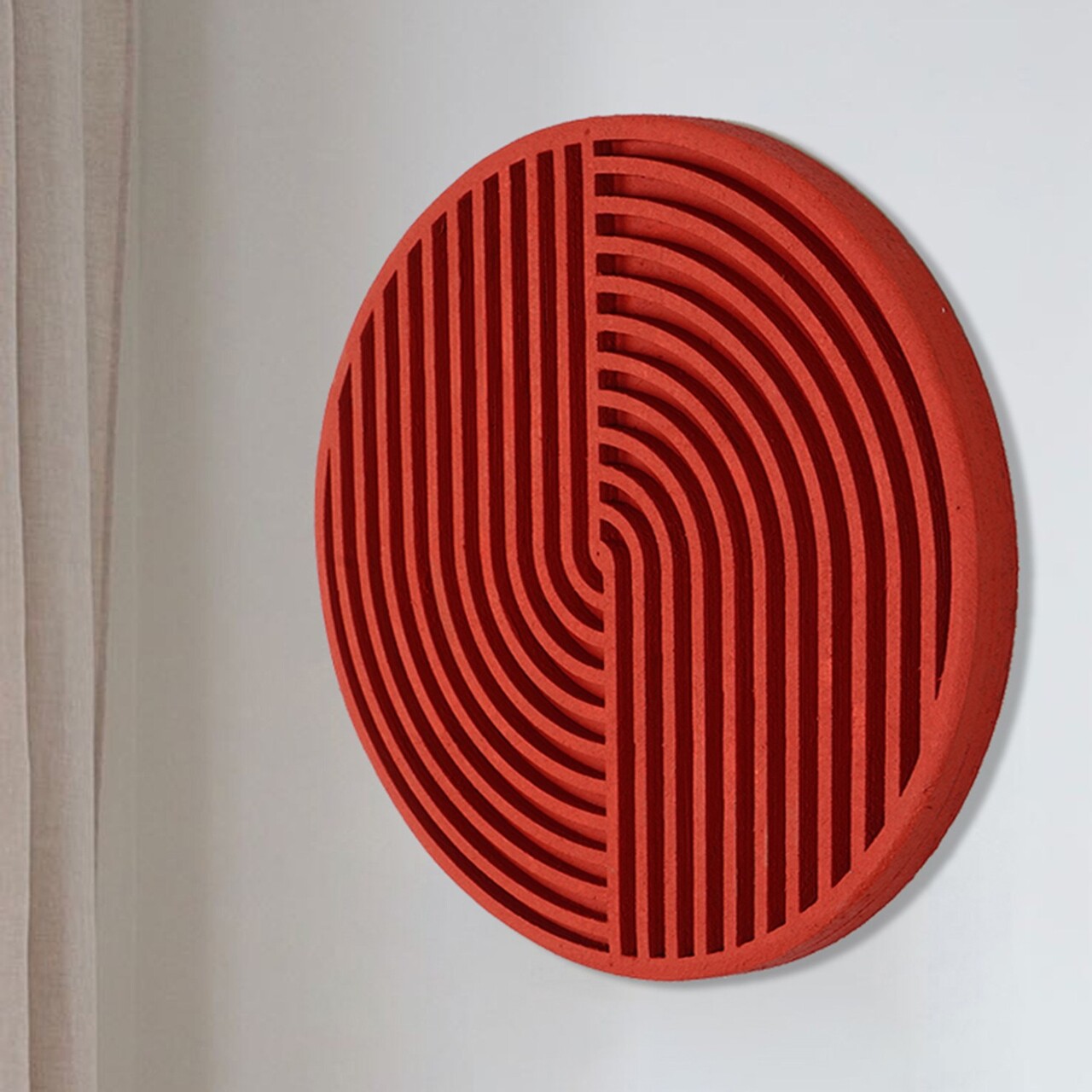 Decoratiune de perete, ART128, Dimensiuni: 33 x 33 x 2 cm, Rosu - view 2