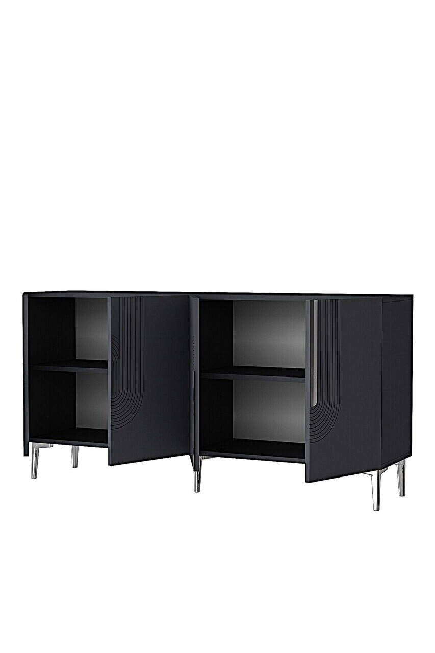 Consola, Hanah Home, Meyra 180, 180x75x32 cm, Antracit / Argintiu — imaginea 6