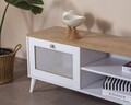 Comoda TV, Wolina, Calvin, 55x180x41 cm, MDF , Alb / Stejar