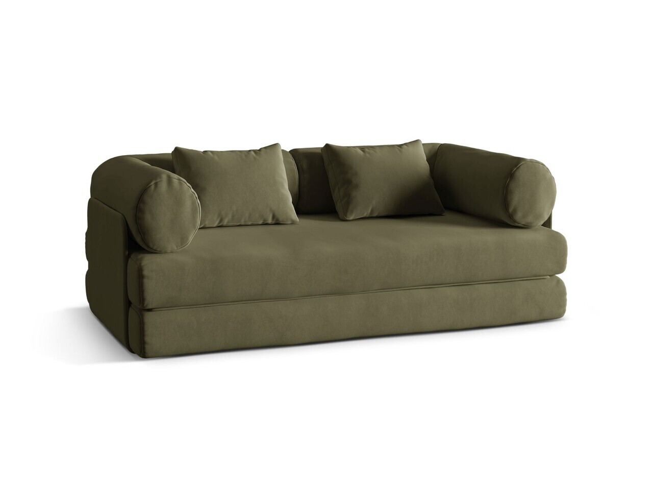 Canapea extensibila 3 locuri, Dreamy, Micadoni Home, 206x95x70 cm, catifea, verde — imaginea 7