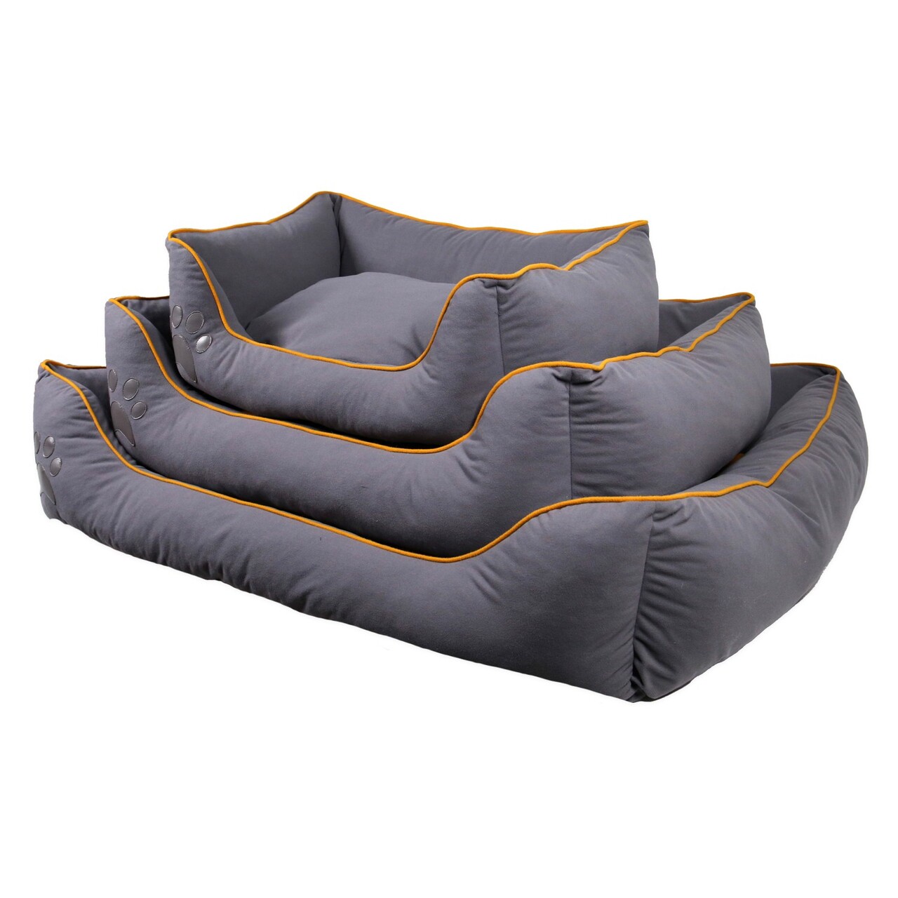 Pat pentru animale de companie, Paws &amp; Whiskers, Lucy Dog &amp; Cat M, Material exterior: 100% poliester, Gri/Muștar - view 6
