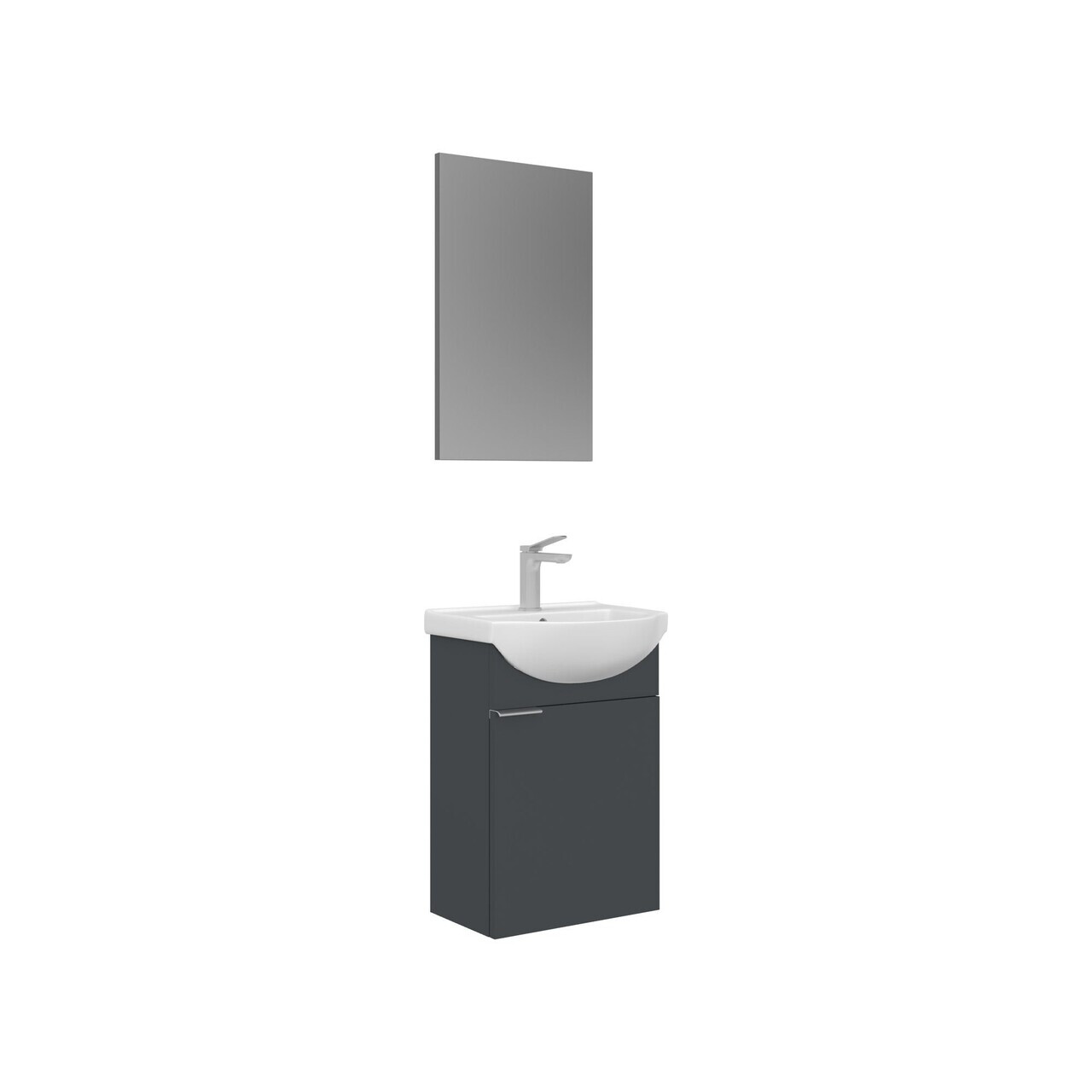 Set Dulap de Baie cu Chiuvetă și Oglindă (2 Piese), Hanah Home, Purus 45, Antracit mat — imaginea 2