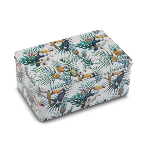Cutie cu capac tropical, versa, 22 x 16.2 x 9.1 cm, metal