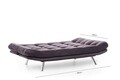 Canapea extensibila Misa Sofabed, Futon, 3 locuri, 198x128 cm, metal, maro