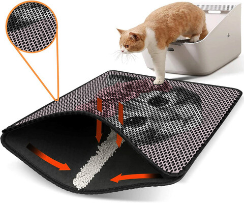 Covoras litiera pentru colectarea granulelor de nisip, Nrszn0201, 45×60 cm, 50% PVC/50% POLIESTER, Multicolor Gravel