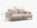 Canapea 2 locuri, Naomi, Micadoni Home, 170x95x75 cm, tesatura structurata, cappuccino