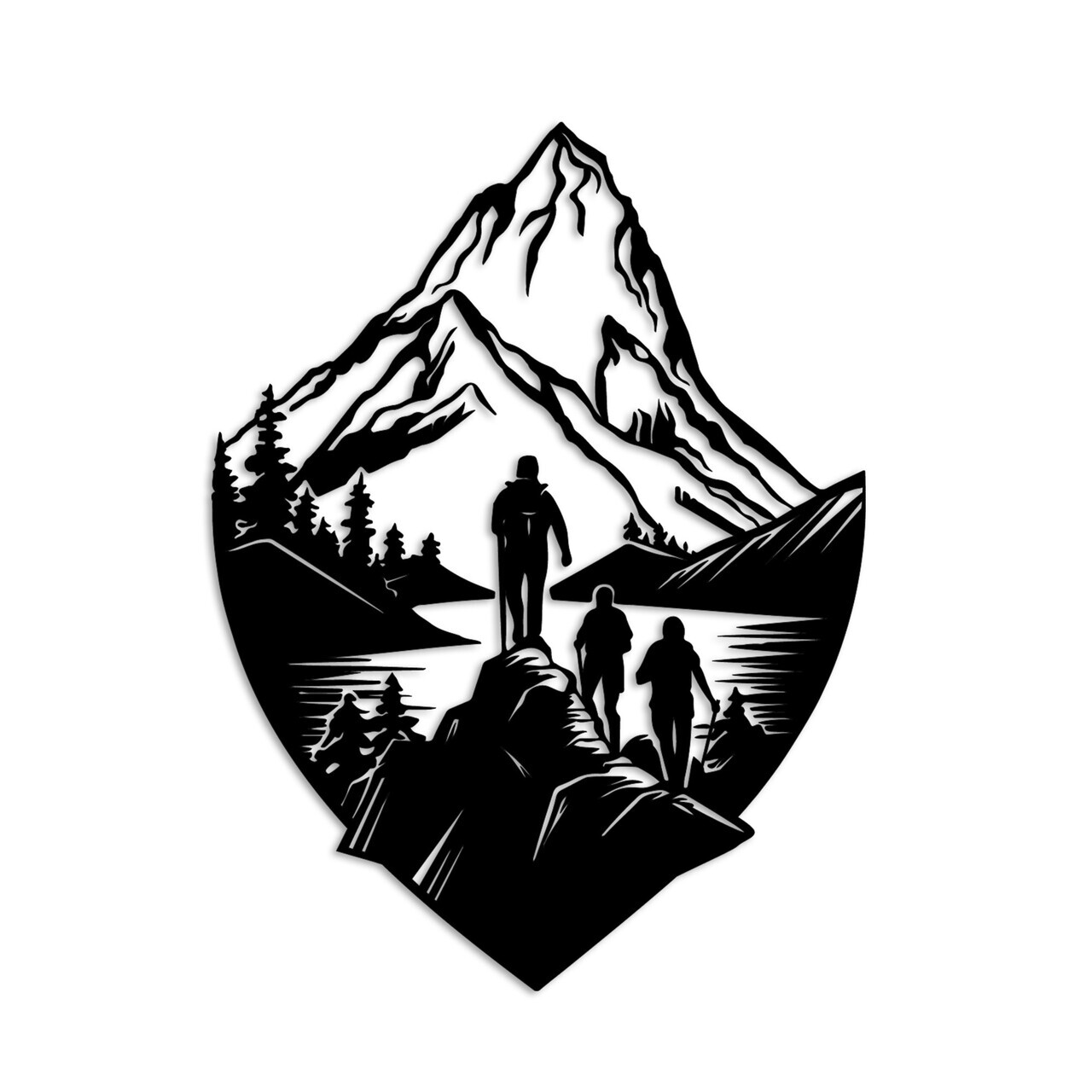 Decoratiune de perete, Unconquered Peak, Dimensiune: 70 x 53 cm, Negru — imaginea 5