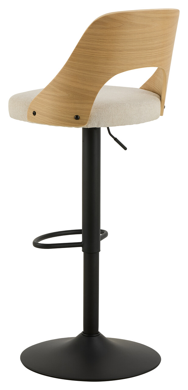 Scaun de bar Lucy, Actona, 47x50.5x113 cm, rotativ, poliester/otel, bej