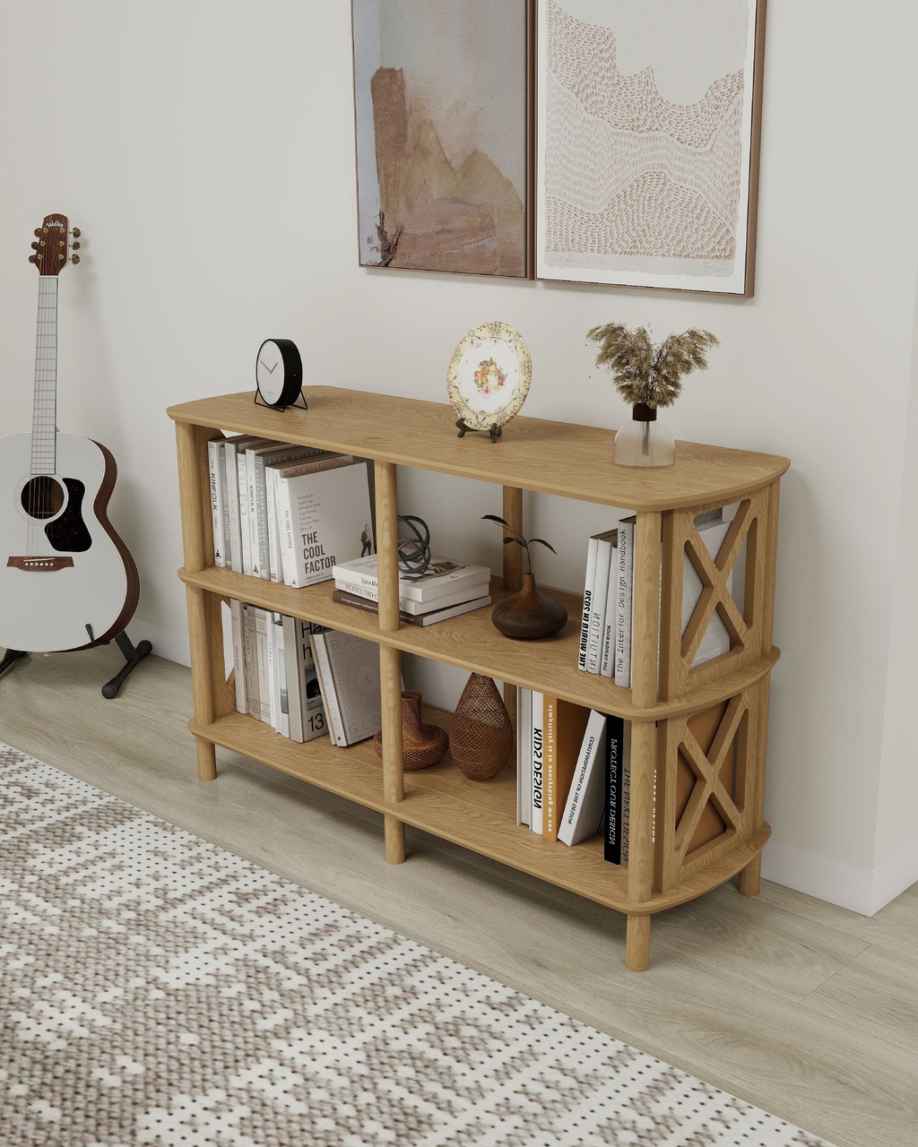 Corp biblioteca, Hanah Home, Fiore, 80x79x38 cm, Stejar - view 4