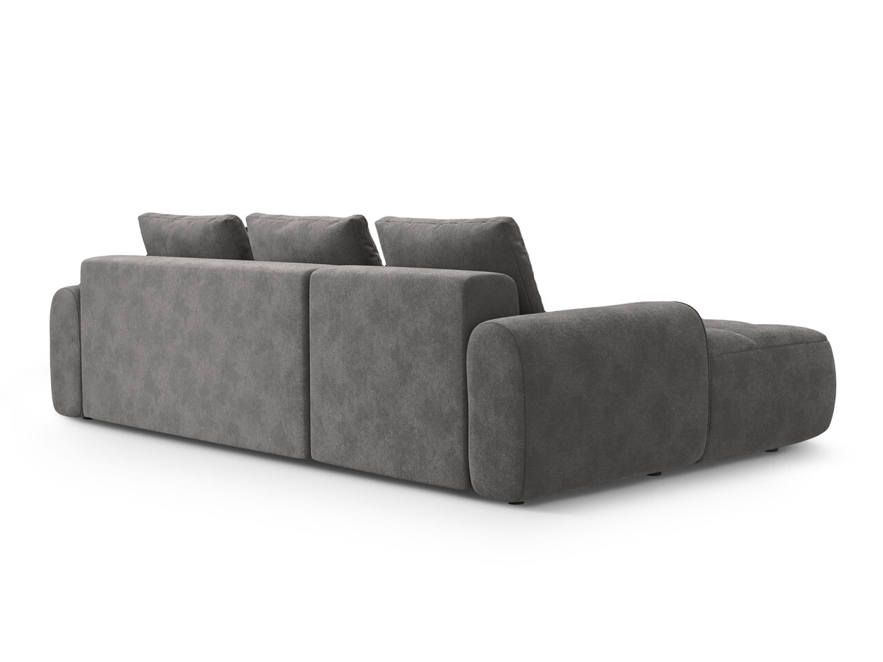 Coltar extensibil stanga 3 locuri, Linz, Cosmopolitan Design, 275x142x84 cm, catifea, gri