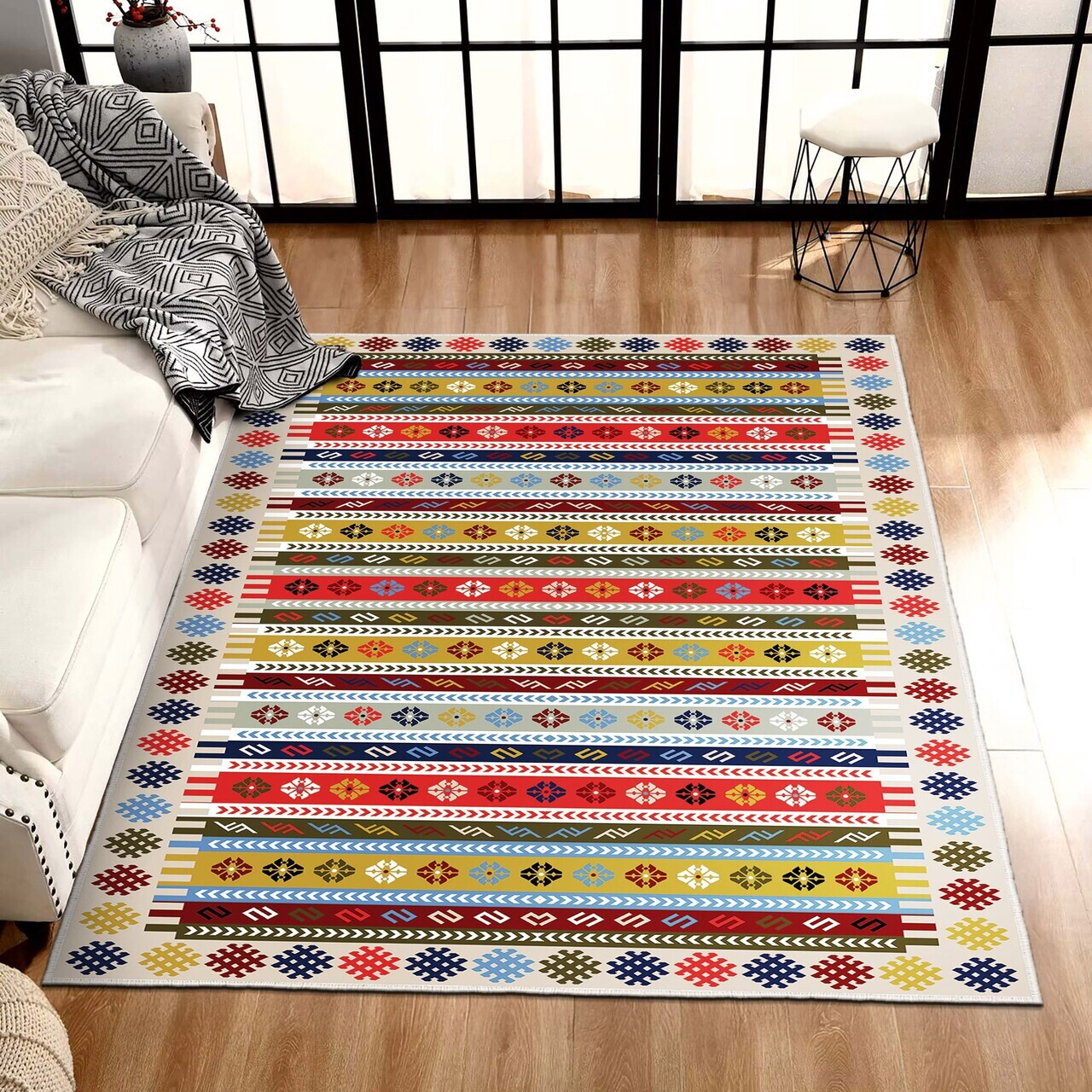 Covor Els1781 80x150 cm Catifea Multicolor